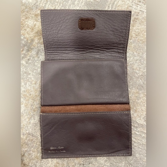 Leather Master Brantford Ont. Canada Quality Leather Wallet Raw Edge Deep Purple - Picture 6 of 9